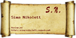Sima Nikolett névjegykártya