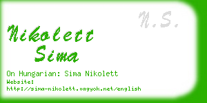 nikolett sima business card